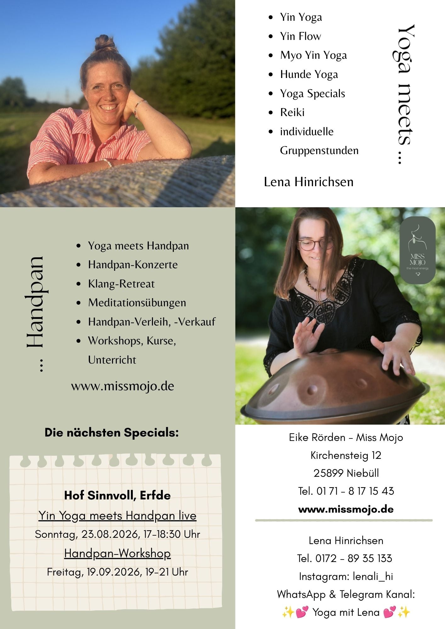 24803 ERFDE: Yin Yoga meets Handpan live, mit Miss Mojo & Lena Hinrichsen